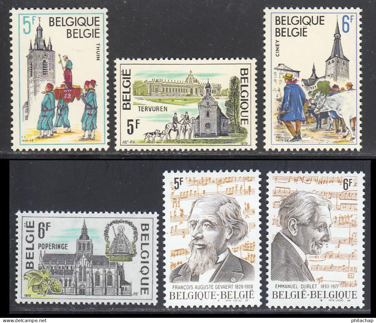 Belgique 1979 Yvert 1952 / 1957 ** TB - Nuovi