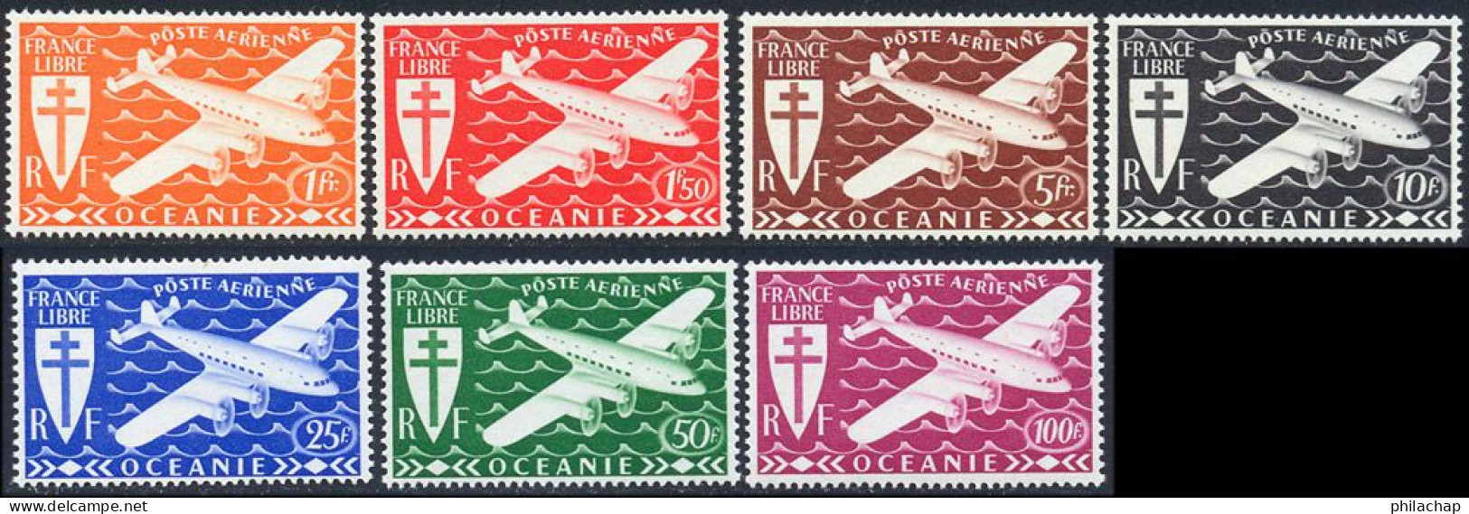 Oceanie PA 1942 Yvert 7 / 13 ** TB Bord De Feuille - Airmail