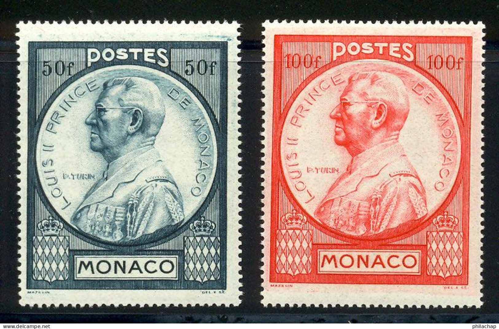 Monaco 1946 Yvert 285 / 286 ** TB Bord De Feuille - Unused Stamps