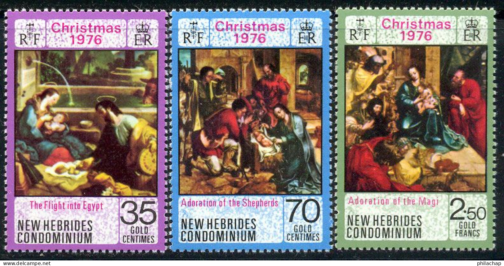 Nouvelles Hebrides 1976 Yvert 441 / 443 ** TB Bord De Feuille - Unused Stamps