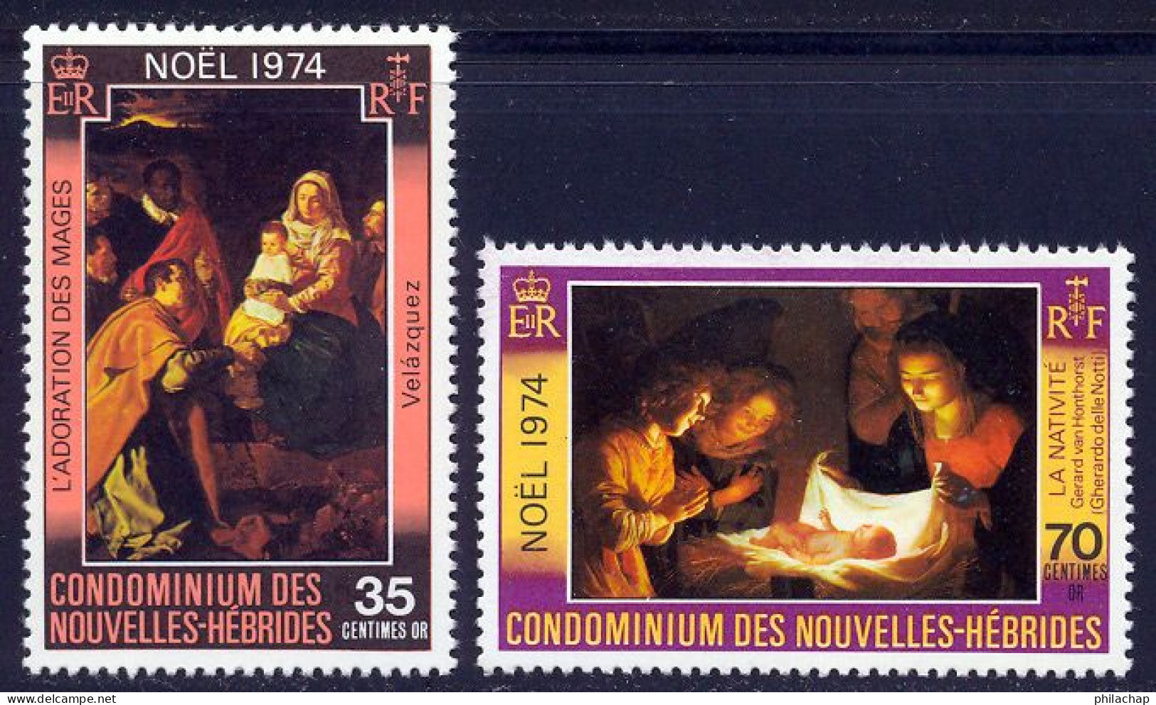 Nouvelles Hebrides 1974 Yvert 404 / 405 ** TB - Unused Stamps