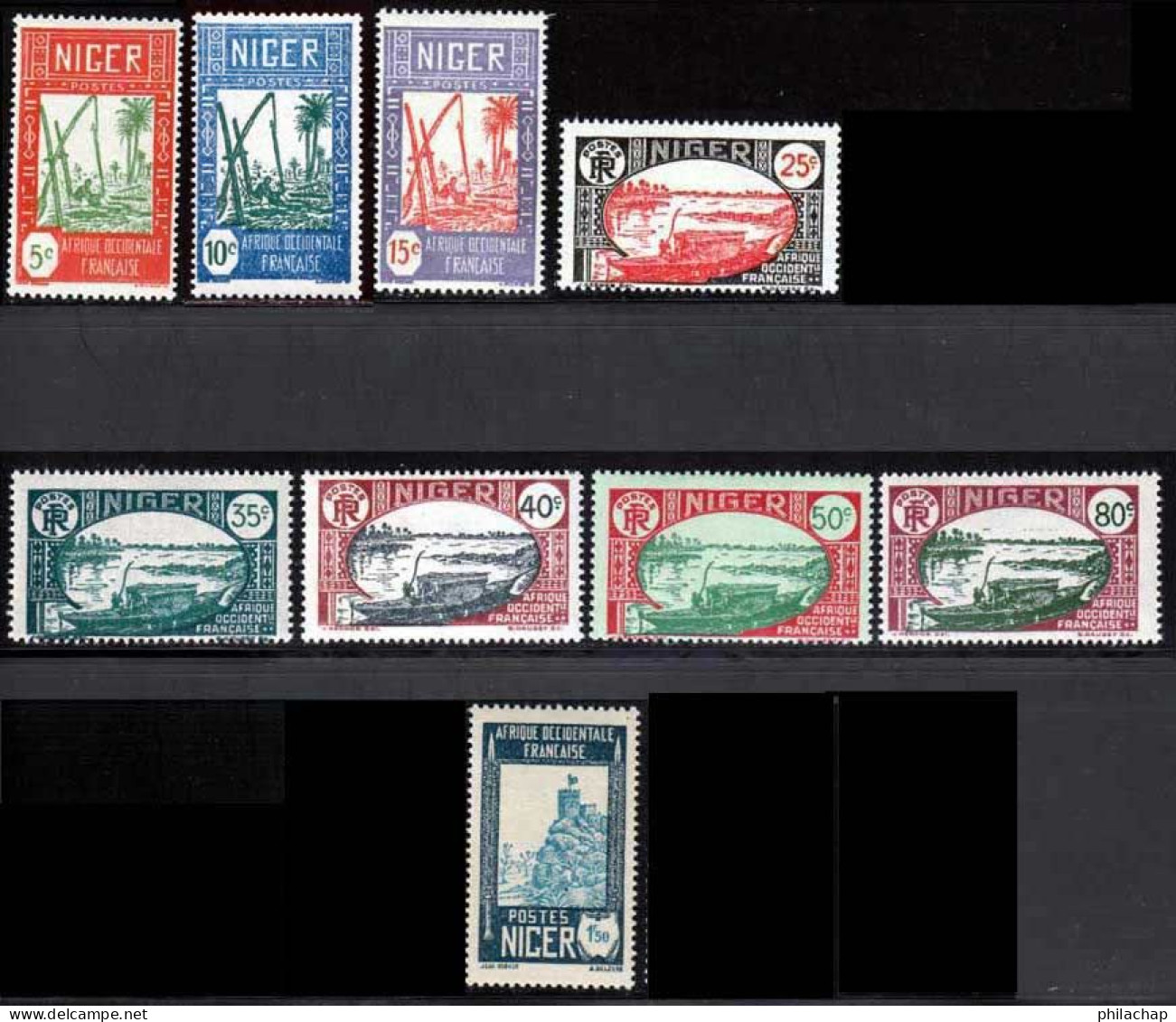 Niger 1926 Yvert 32-34A-35-36-38A-39-41-44-47-49/51 ** TB Bord De Feuille - Nuovi