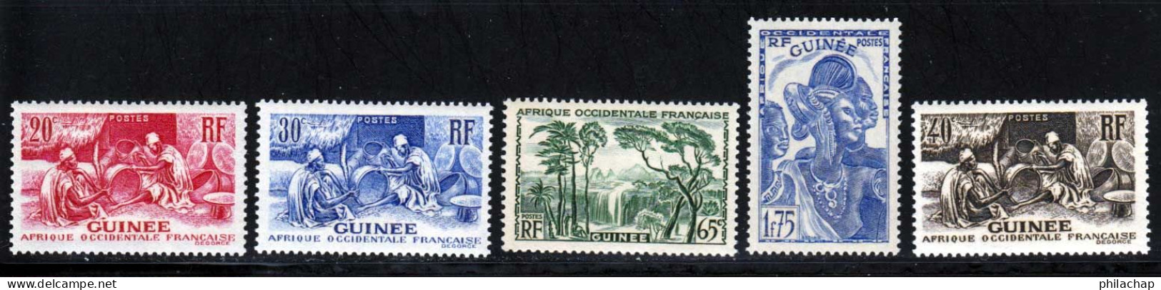 Guinee 1939 Yvert 131 - 133 - 137 - 141 - 158 ** TB - Nuevos