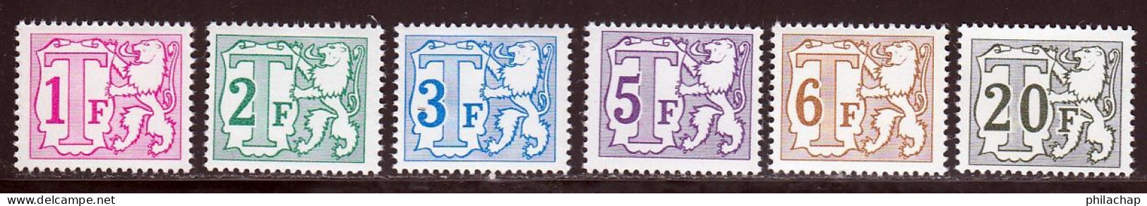 Belgique Taxe 1966 Yvert 66 / 71 ** TB Bord De Feuille - Timbres