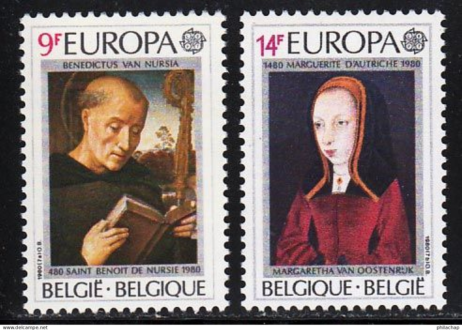 Belgique 1980 Yvert 1970 / 1971 ** TB Bord De Feuille - Neufs