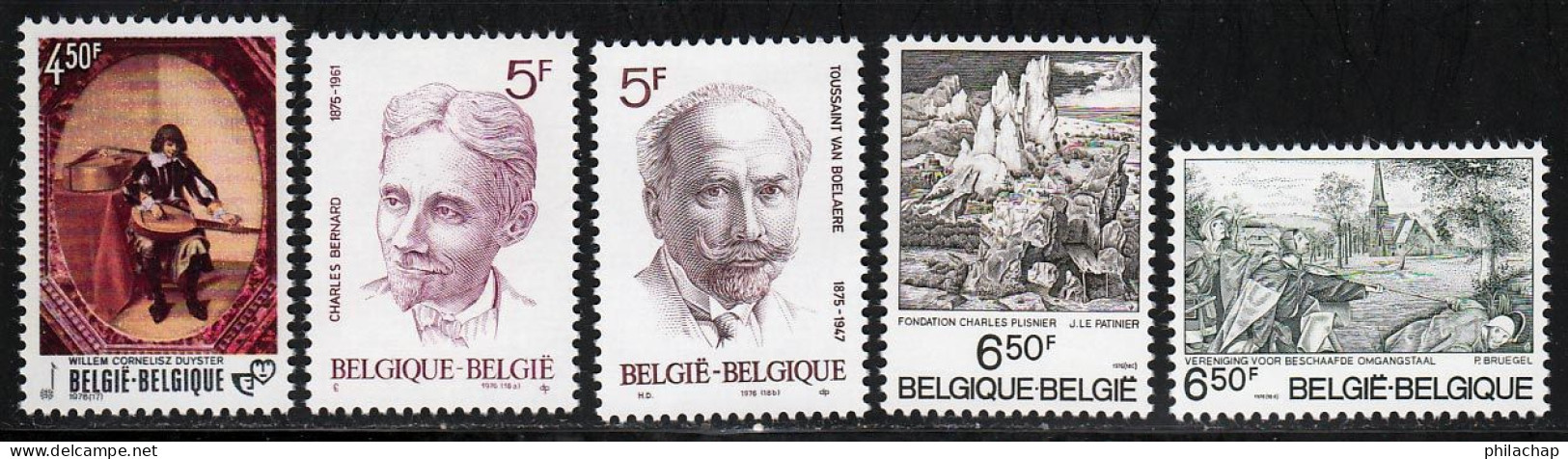 Belgique 1976 Yvert 1822a / 1826 ** TB - Unused Stamps