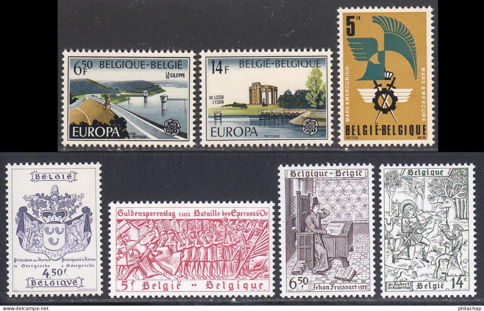 Belgique 1977 Yvert 1848 / 1854 ** TB Bord De Feuille - Ungebraucht