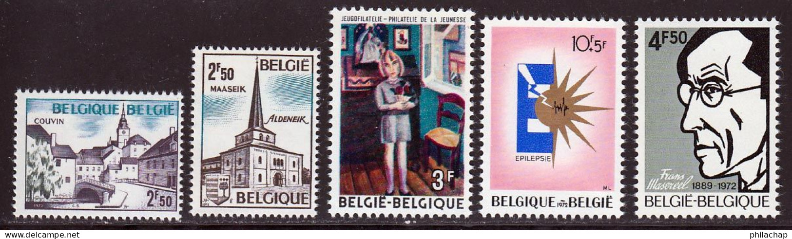 Belgique 1972 Yvert 1636 / 1639 - 1641 ** TB Bord De Feuille - Ungebraucht