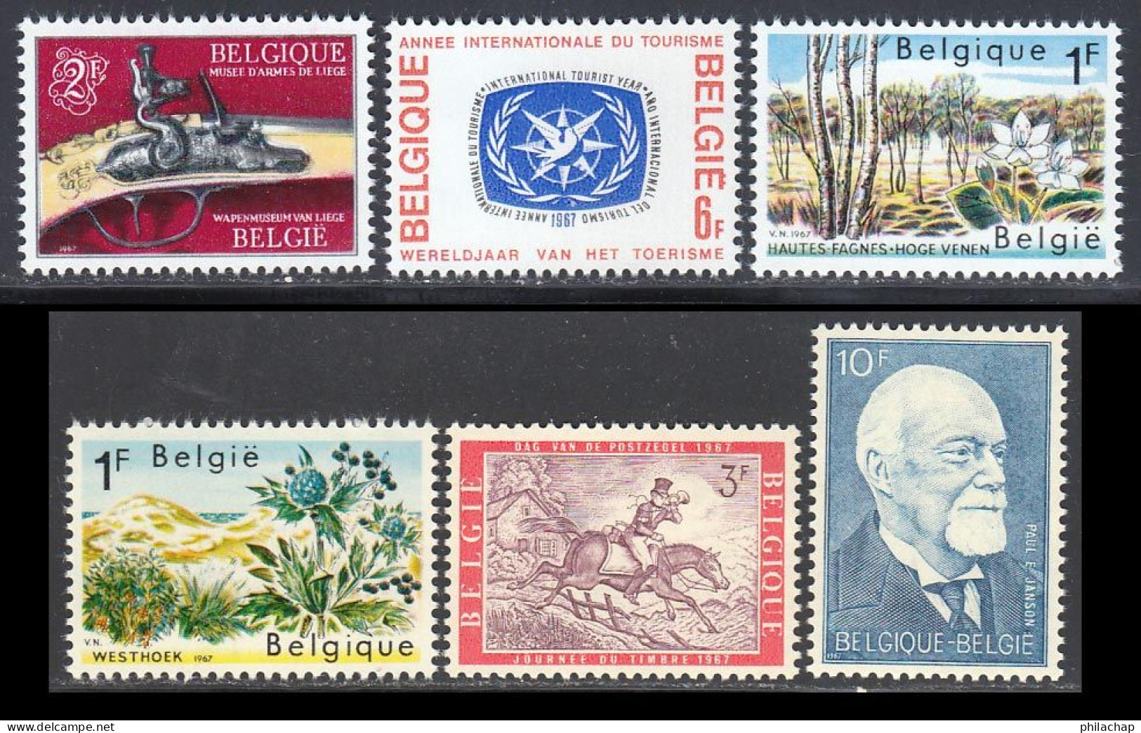 Belgique 1967 Yvert 1406 / 1409 - 1413 - 1414 ** TB - Neufs