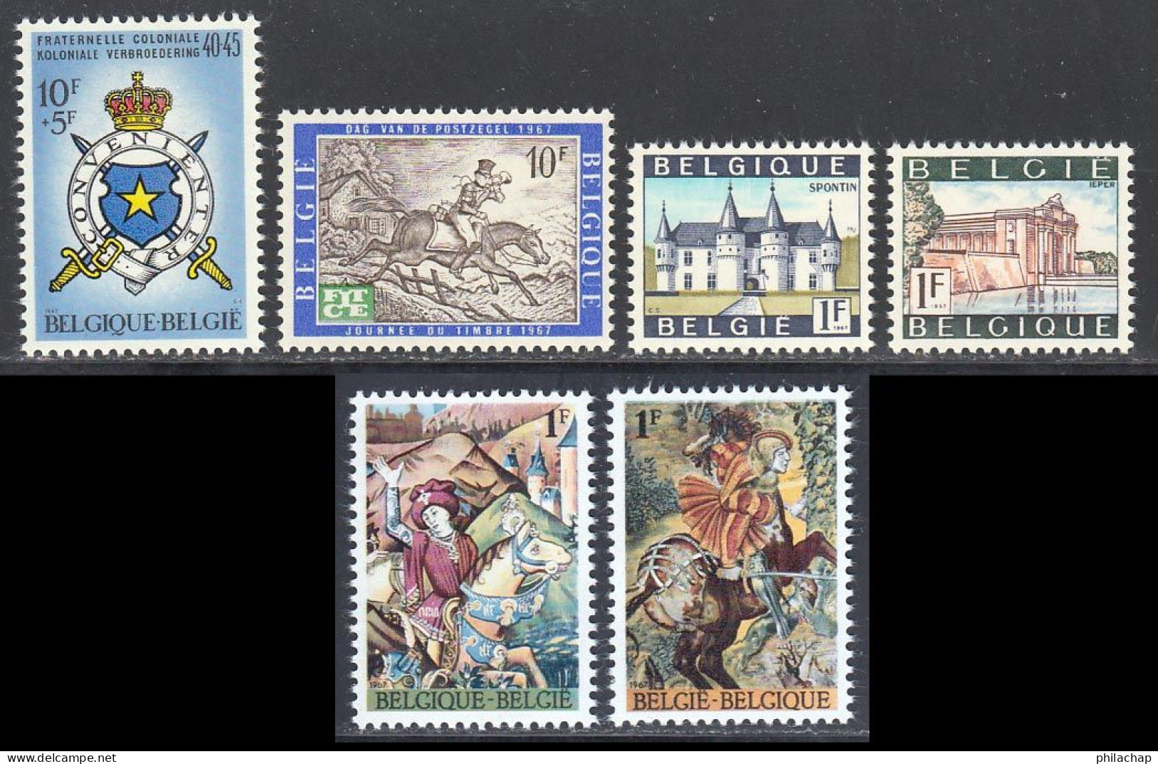 Belgique 1967 Yvert 1421 / 1426 ** TB - Unused Stamps