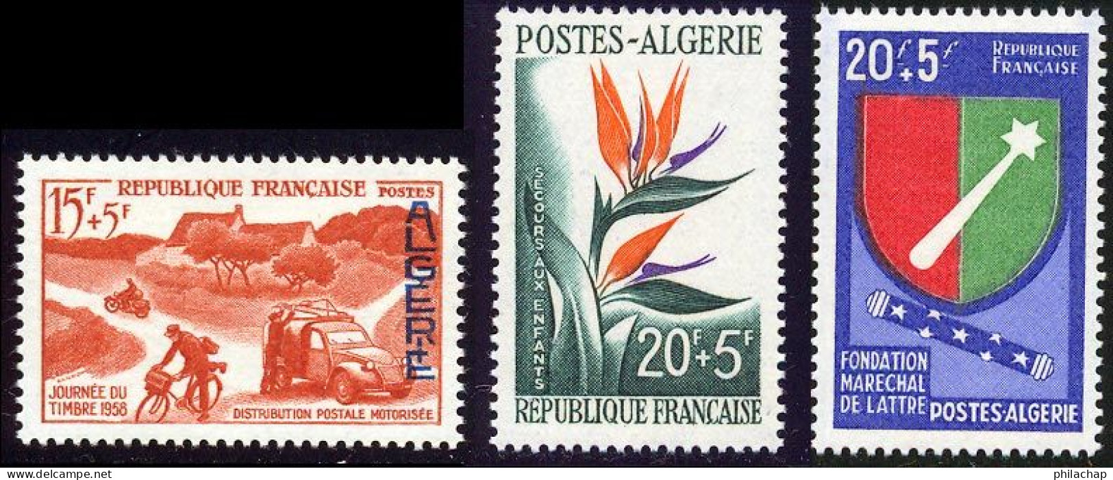 Algerie 1958 Yvert 350 / 352 ** TB Bord De Feuille - Unused Stamps