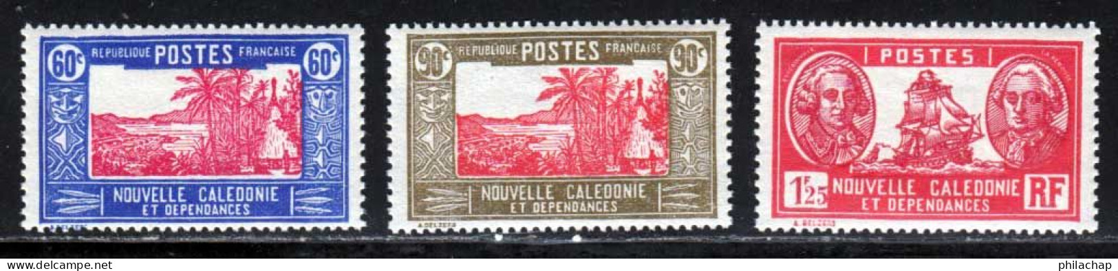 Nouvelle-Caledonie 1939 Yvert 182 / 183 - 185 ** TB - Ungebraucht