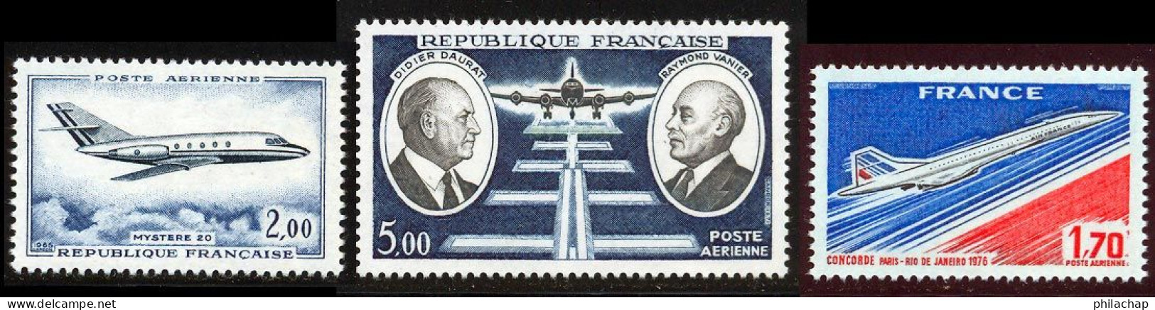 France PA 1971 Yvert 42 - 46 - 49 ** TB Bord De Feuille - 1960-.... Ungebraucht