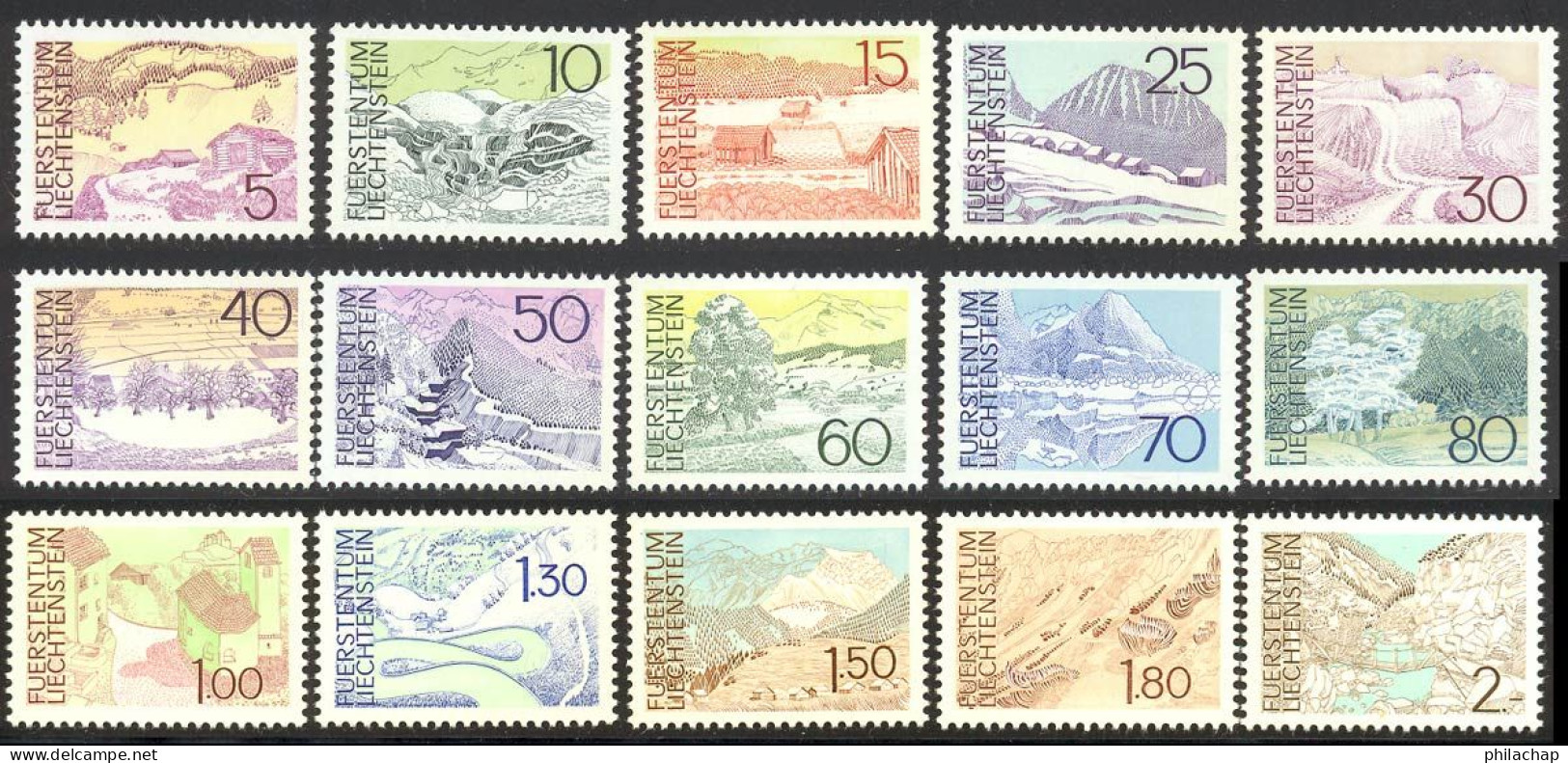 Liechtenstein 1972 Yvert 517 / 531 ** TB - Unused Stamps