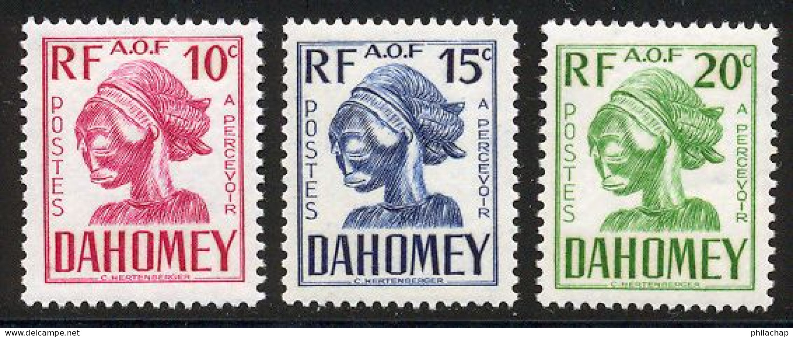 Dahomey Taxe 1941 Yvert 20 / 22 ** TB - Neufs