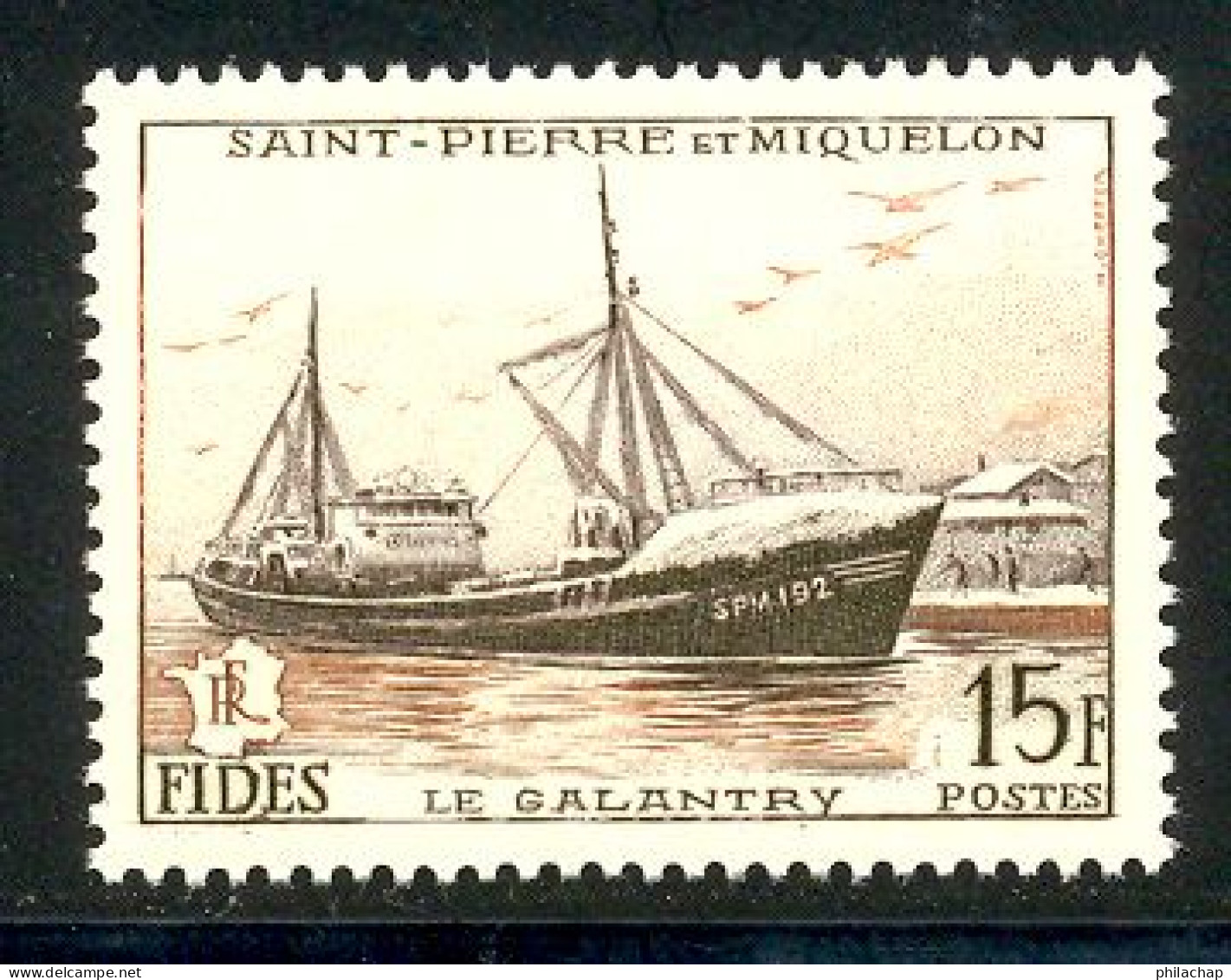 St Pierre Et Miquelon 1956 Yvert 352 ** TB FIDES Bord De Feuille - Neufs