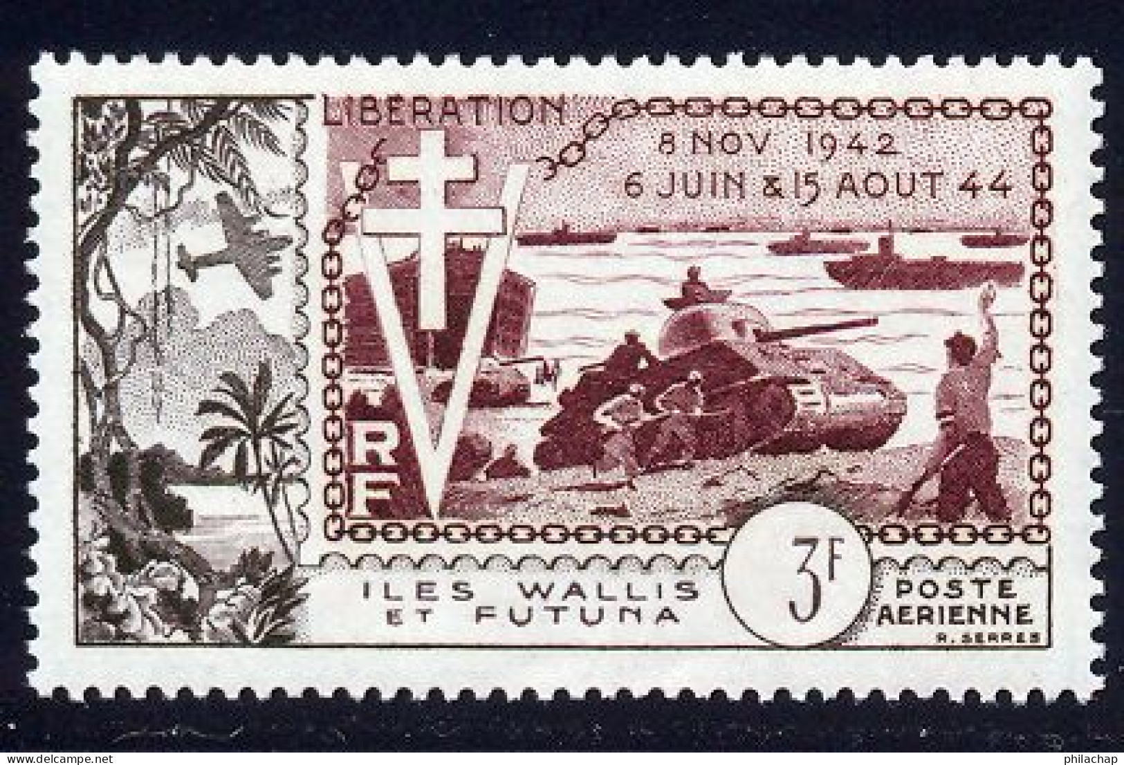 Wallis Et Futuna PA 1954 Yvert 14 ** TB Liberation Bord De Feuille - Nuovi