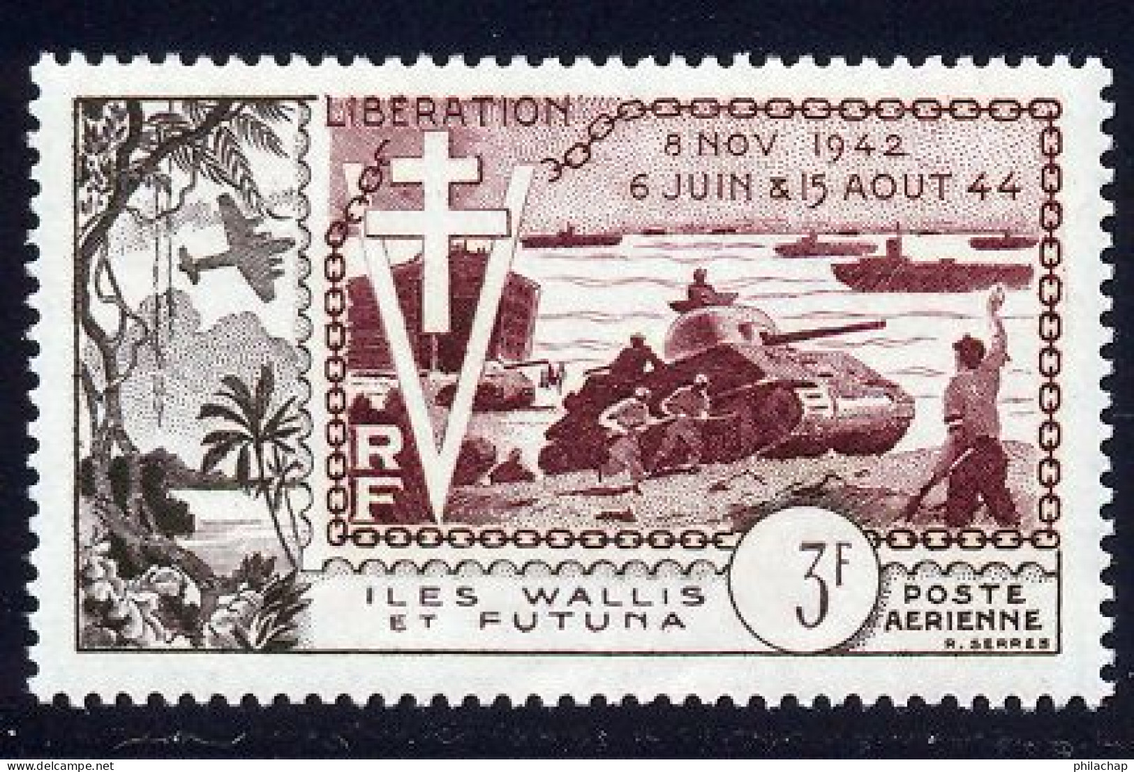 Wallis Et Futuna PA 1954 Yvert 14 ** TB Liberation Bord De Feuille - Ungebraucht