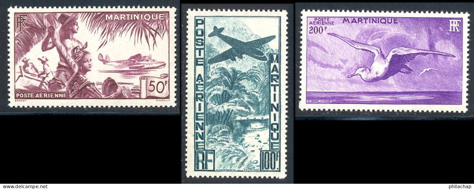 Martinique PA 1947 Yvert 13 / 15 ** TB - Poste Aérienne