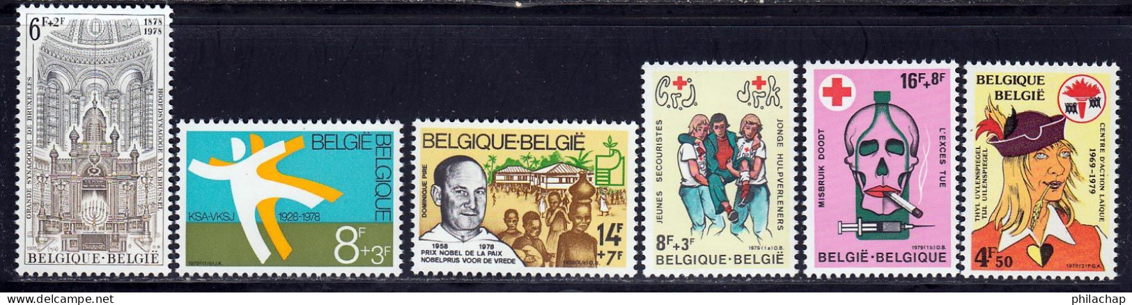 Belgique 1978 Yvert 1913 / 1918 ** TB - Ongebruikt