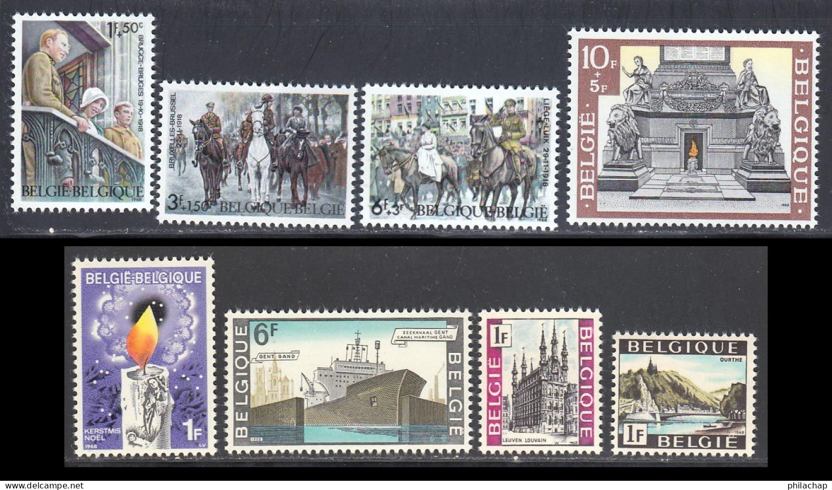 Belgique 1968 Yvert 1474 / 1481 ** TB - Unused Stamps