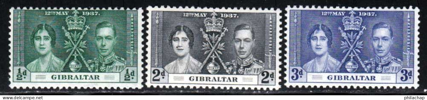 Gibraltar 1937 Yvert 99 / 101 ** TB - Gibraltar