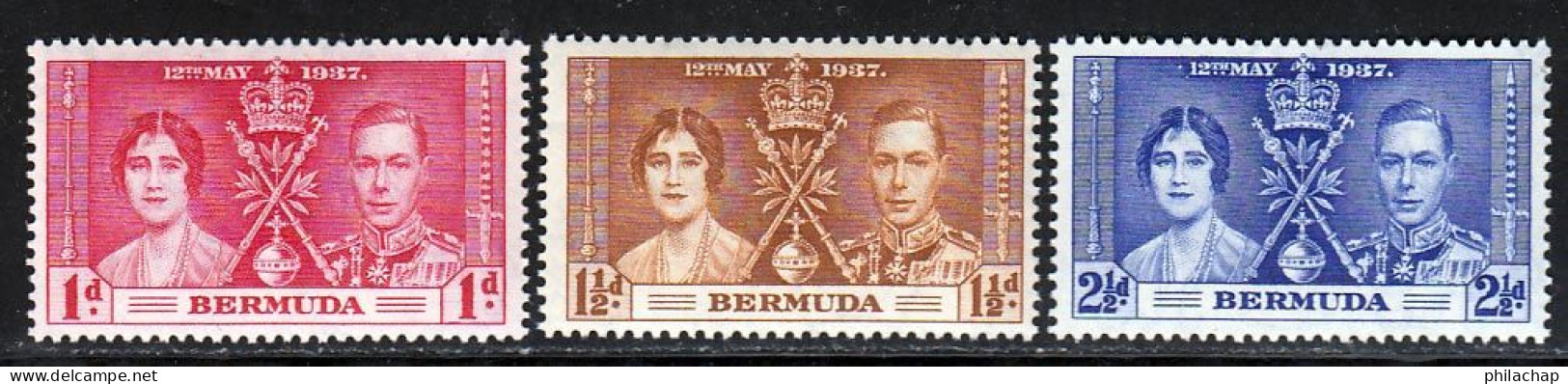 Bermudes 1937 Yvert 101 / 103 ** TB - Bermudes