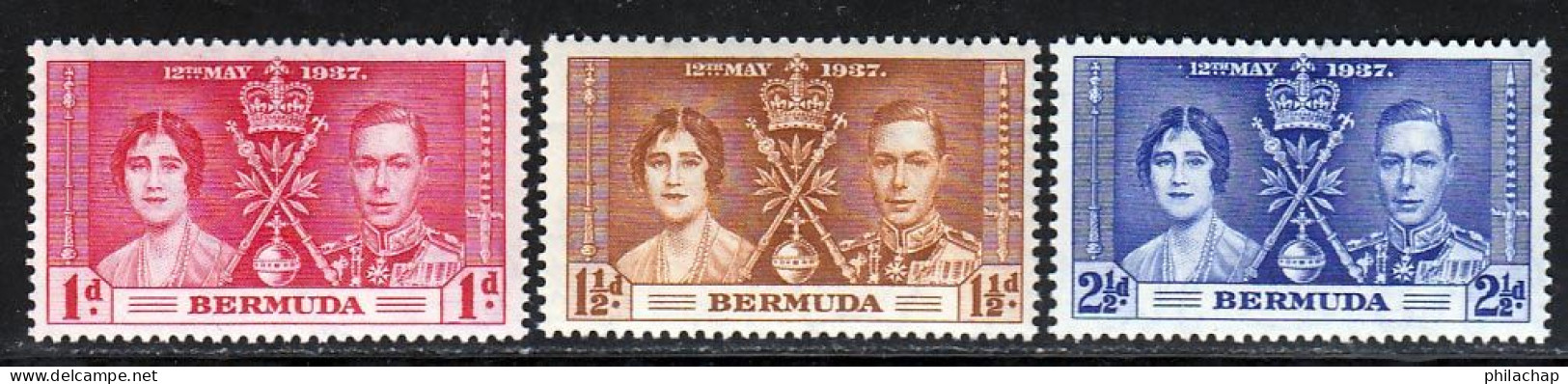 Bermudes 1937 Yvert 101 / 103 ** TB - Bermudas