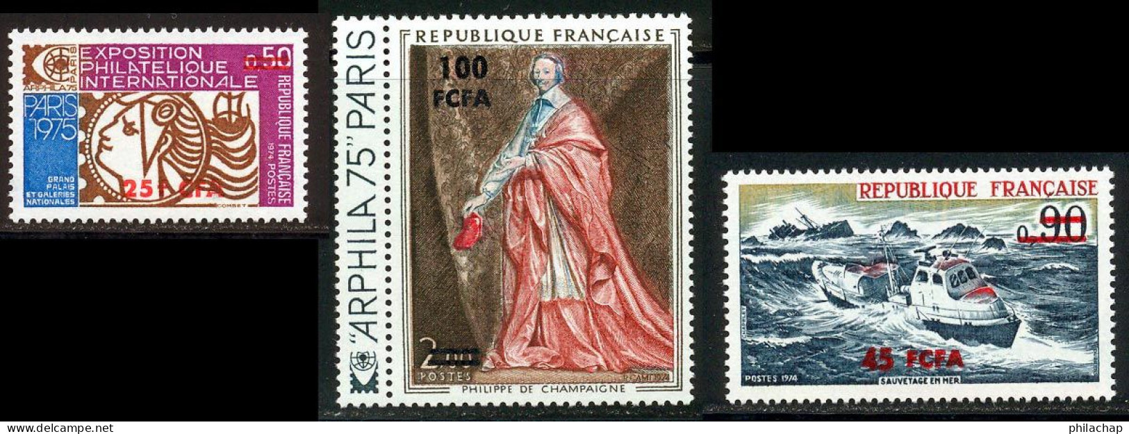 Reunion 1974 Yvert 421 - 423 - 424 ** TB Bord De Feuille - Unused Stamps