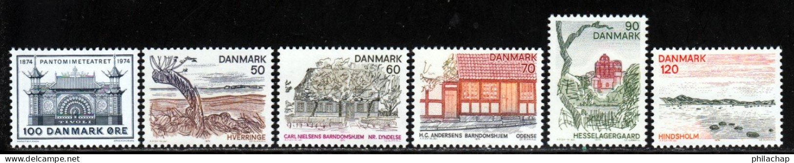 Danemark 1974 Yvert 573 / 578 ** TB - Ongebruikt