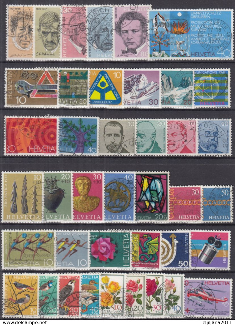 Switzerland / Helvetia / Schweiz / Suisse 1971 - 1972 ⁕ Nice Collection / Lot Of 40 Used Stamps - See All Scan - Used Stamps