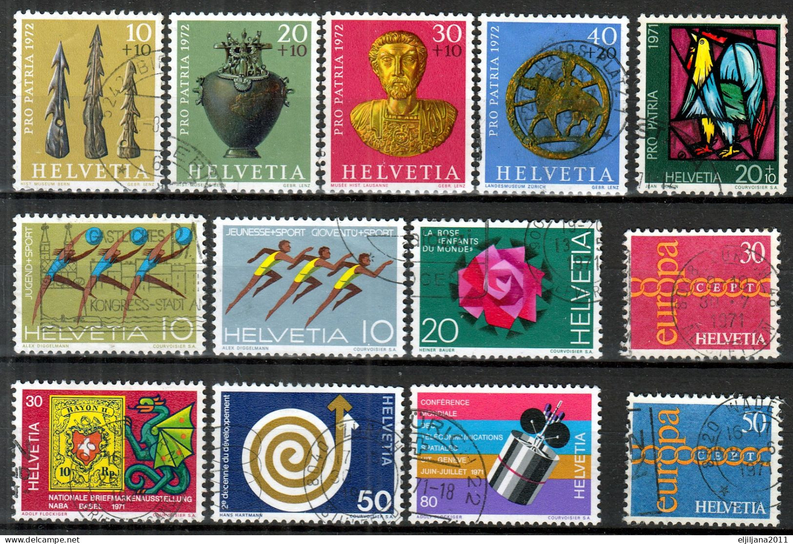 Switzerland / Helvetia / Schweiz / Suisse 1971 - 1972 ⁕ Nice Collection / Lot Of 40 Used Stamps - See All Scan - Used Stamps