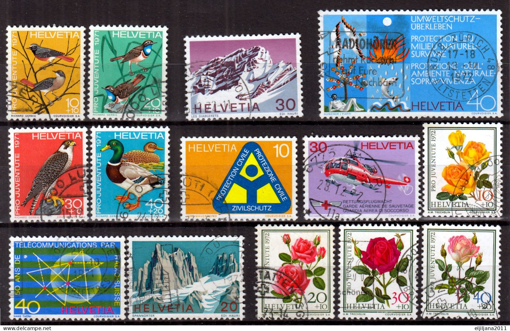 Switzerland / Helvetia / Schweiz / Suisse 1971 - 1972 ⁕ Nice Collection / Lot Of 40 Used Stamps - See All Scan - Used Stamps