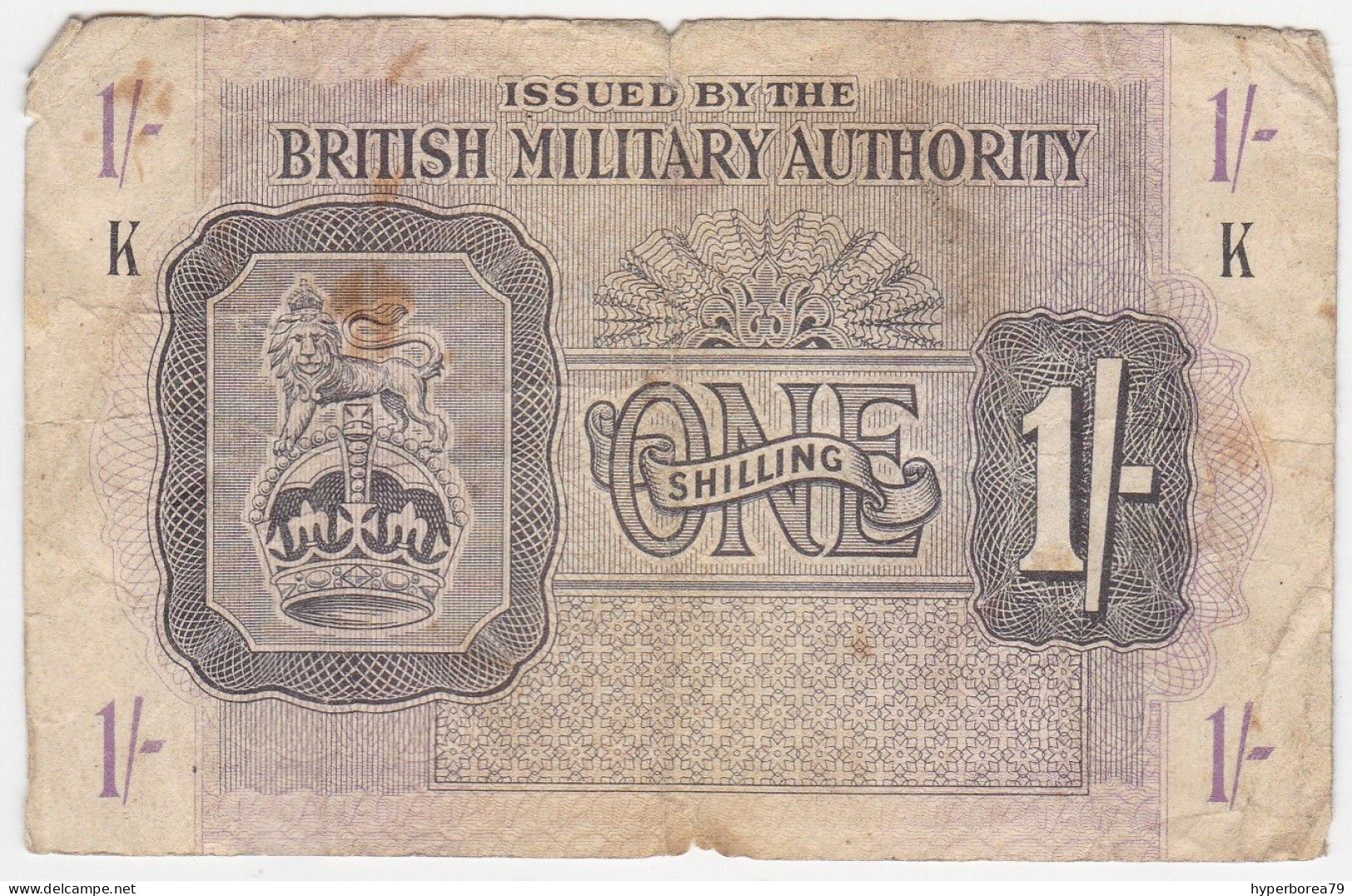 Great Britain BAM P M2 - 1 Shilling 1943 - British Military Authority