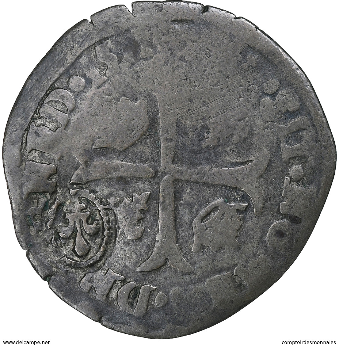 France, Louis XIII, Quinzain (Douzain Contremarqué), Billon, TB, Gadoury:21 - 1643-1715 Louis XIV Le Grand