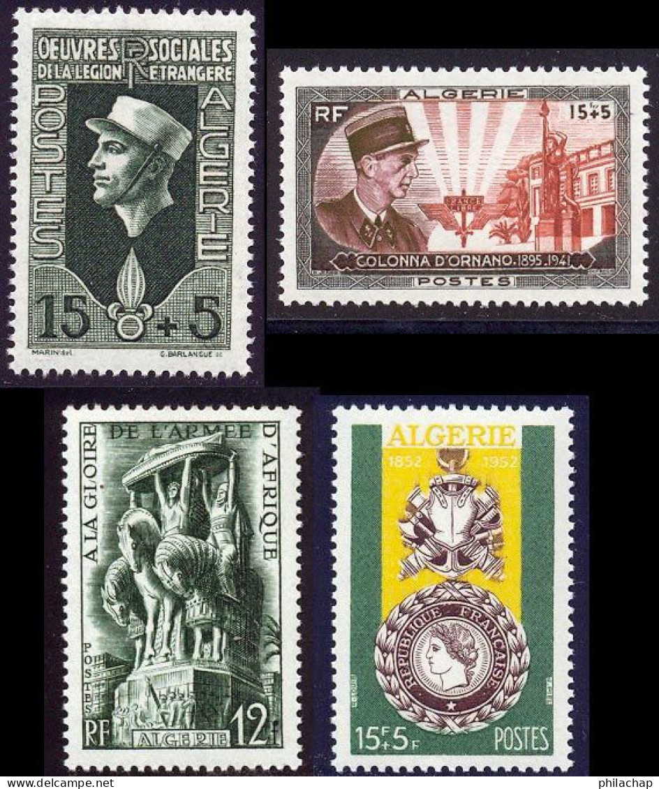 Algerie 1952 Yvert 283 - 286 - 295 - 296 ** TB - Unused Stamps