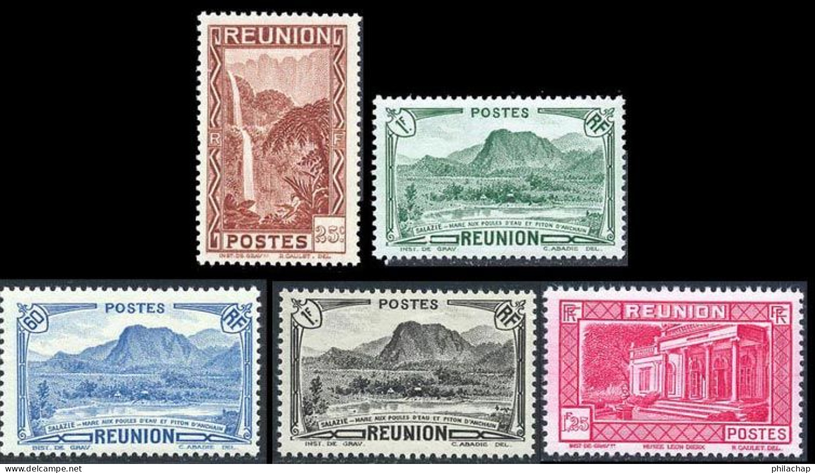 Reunion 1933 Yvert 132 - 140 - 166 - 169 - 170 ** TB Bord De Feuille - Unused Stamps