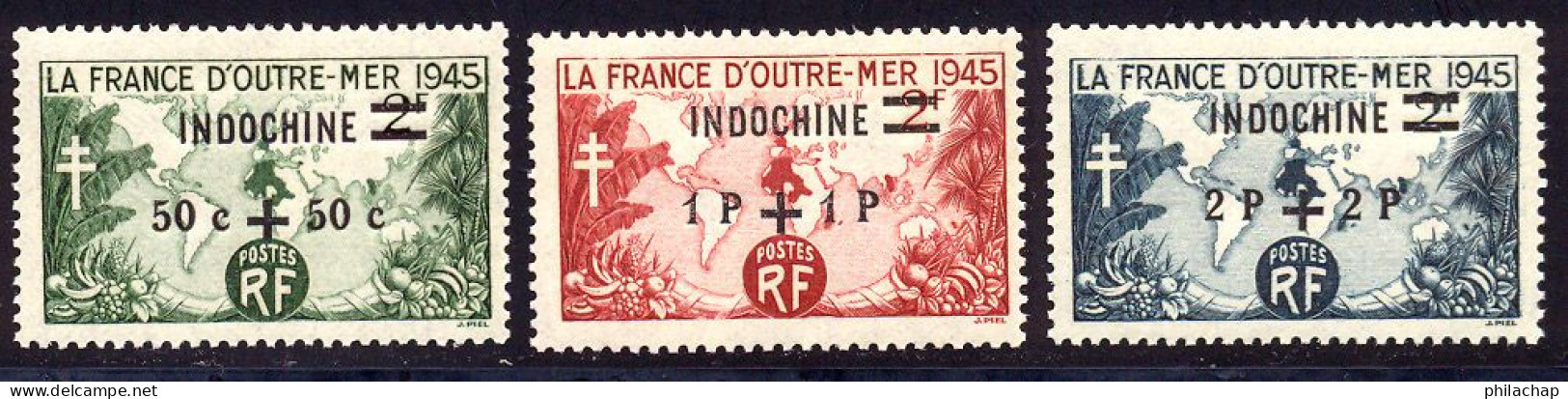Indochine 1944 Yvert 296 / 298 ** TB Bord De Feuille - Unused Stamps