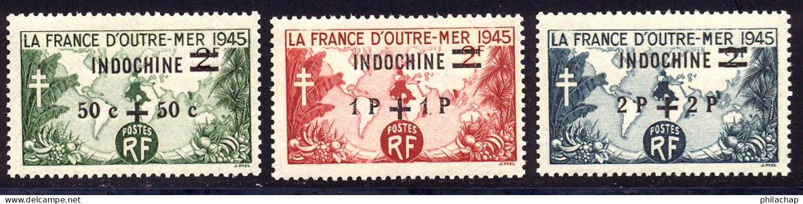 Indochine 1944 Yvert 296 / 298 ** TB Bord De Feuille - Ongebruikt