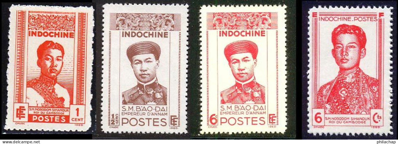 Indochine 1941 Yvert 224 - 236 - 239 - 240 ** TB - Unused Stamps