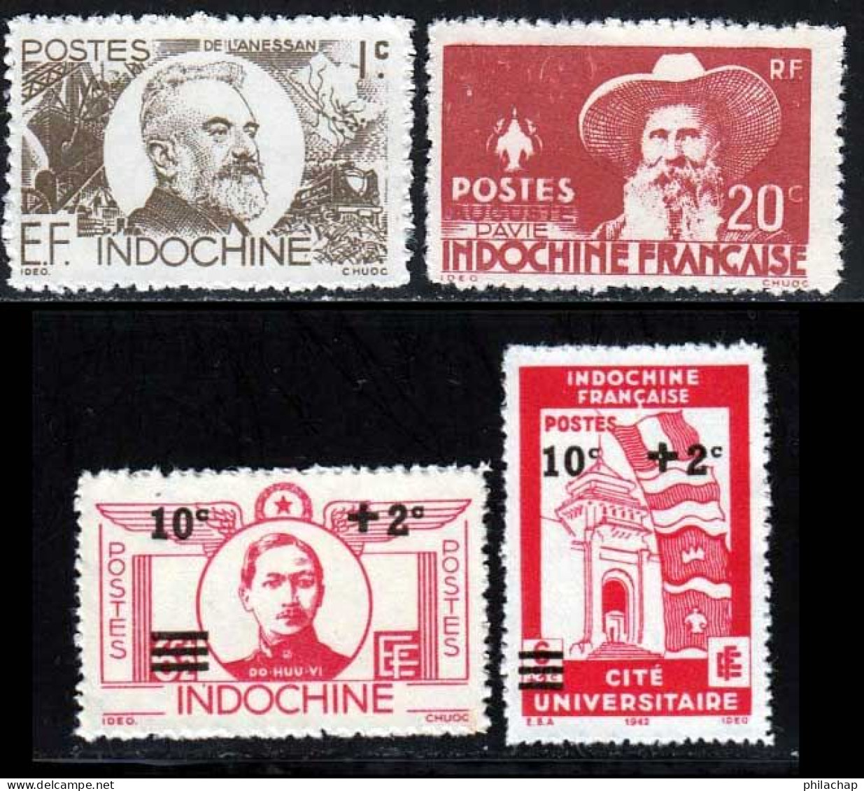 Indochine 1944 Yvert 250 - 260 - 276 - 280 ** TB - Nuevos