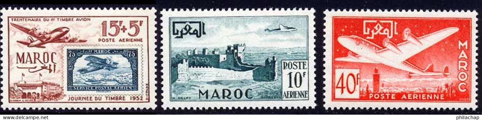 Maroc PA 1952 Yvert 84 / 86 ** TB - Poste Aérienne