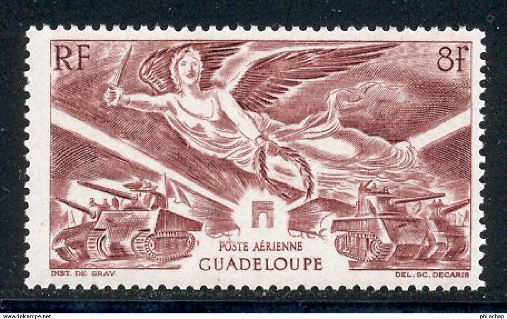 Guadeloupe PA 1946 Yvert 6 ** TB Victoire - Posta Aerea