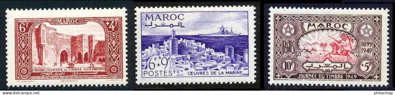 Maroc 1949 Yvert 268 - 269 - 275 ** TB - Neufs