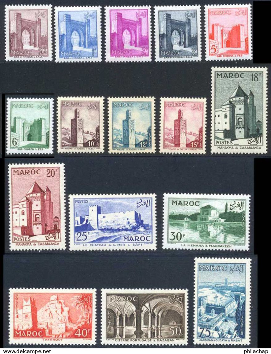 Maroc 1955 Yvert 345 / 350 - 352 / 361 ** TB Bord De Feuille - Ungebraucht