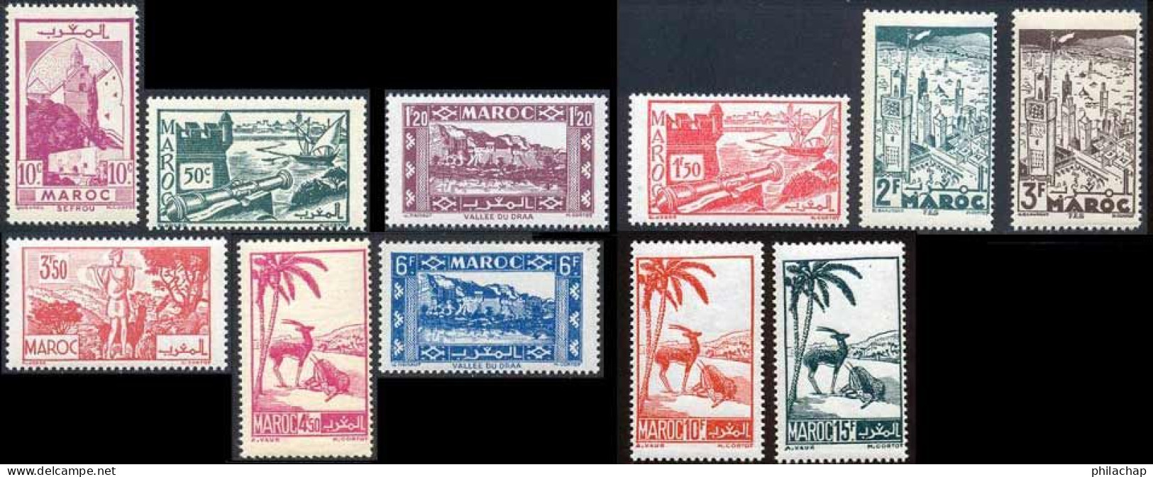 Maroc 1945 Yvert 224 - 226 - 228 / 231B - 233 / 235 ** TB - Neufs