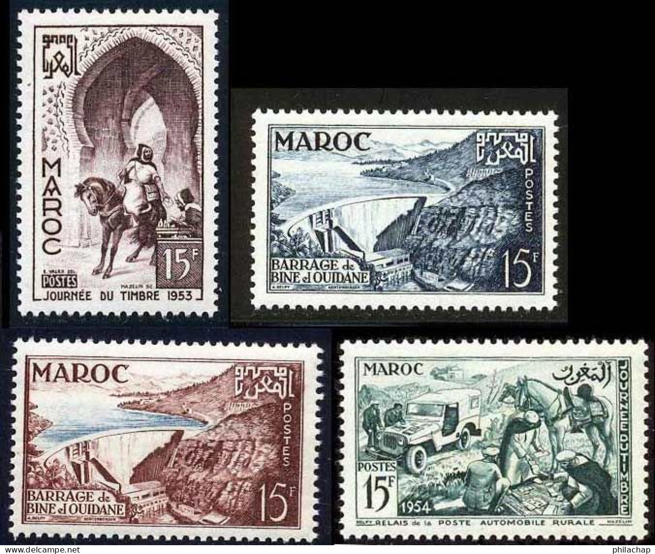 Maroc 1954 Yvert 323 - 324 - 329 - 330 ** TB - Neufs
