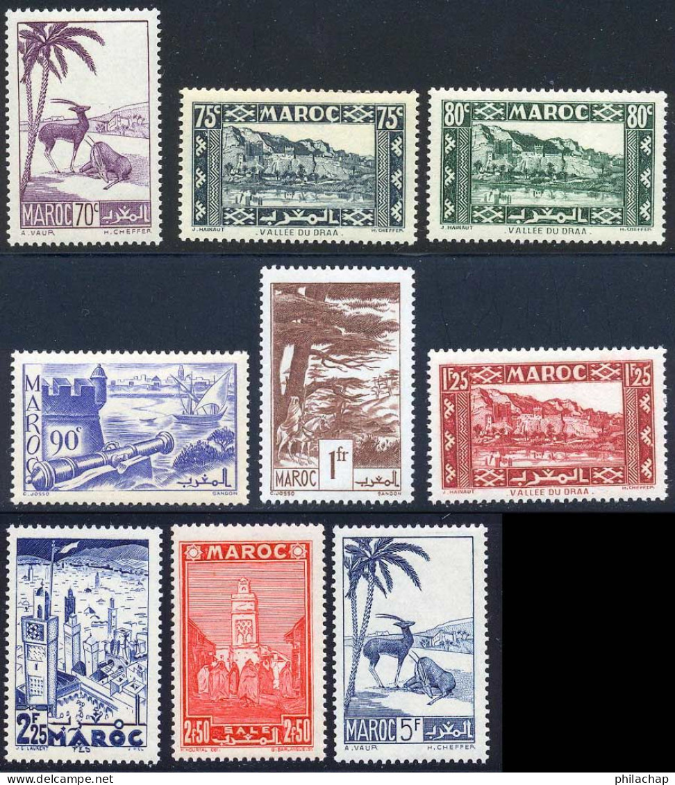 Maroc 1939 Yvert 177 - 178 - 180 / 182 - 184 - 189 - 191 - 196 ** TB - Nuovi