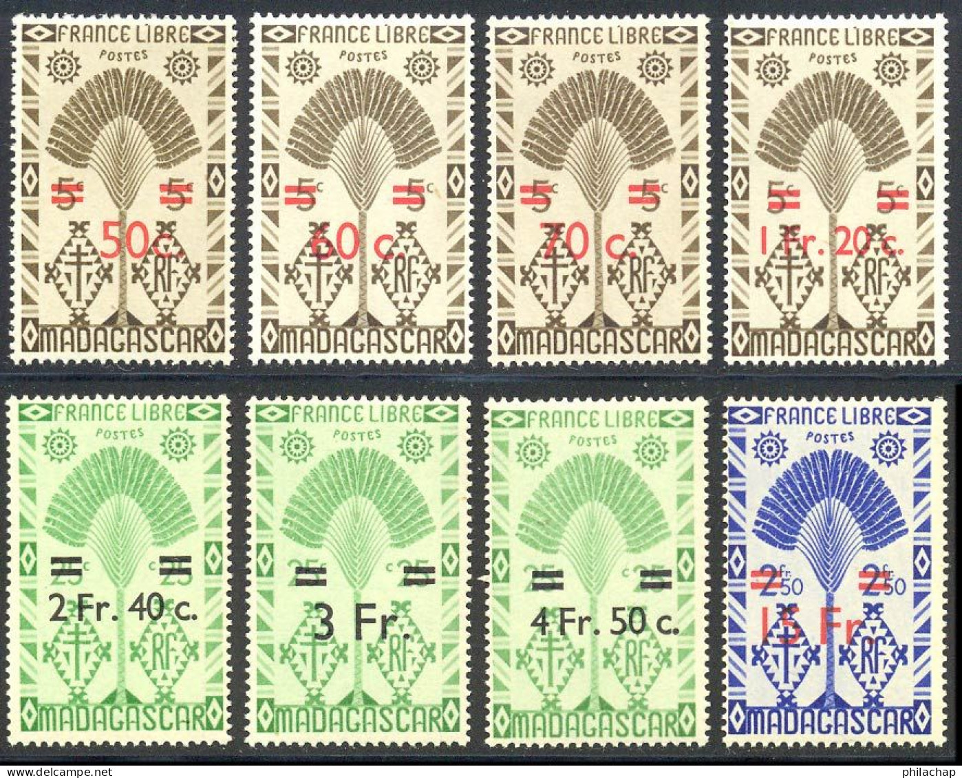 Madagascar 1945 Yvert 290 / 297 ** TB - Nuovi