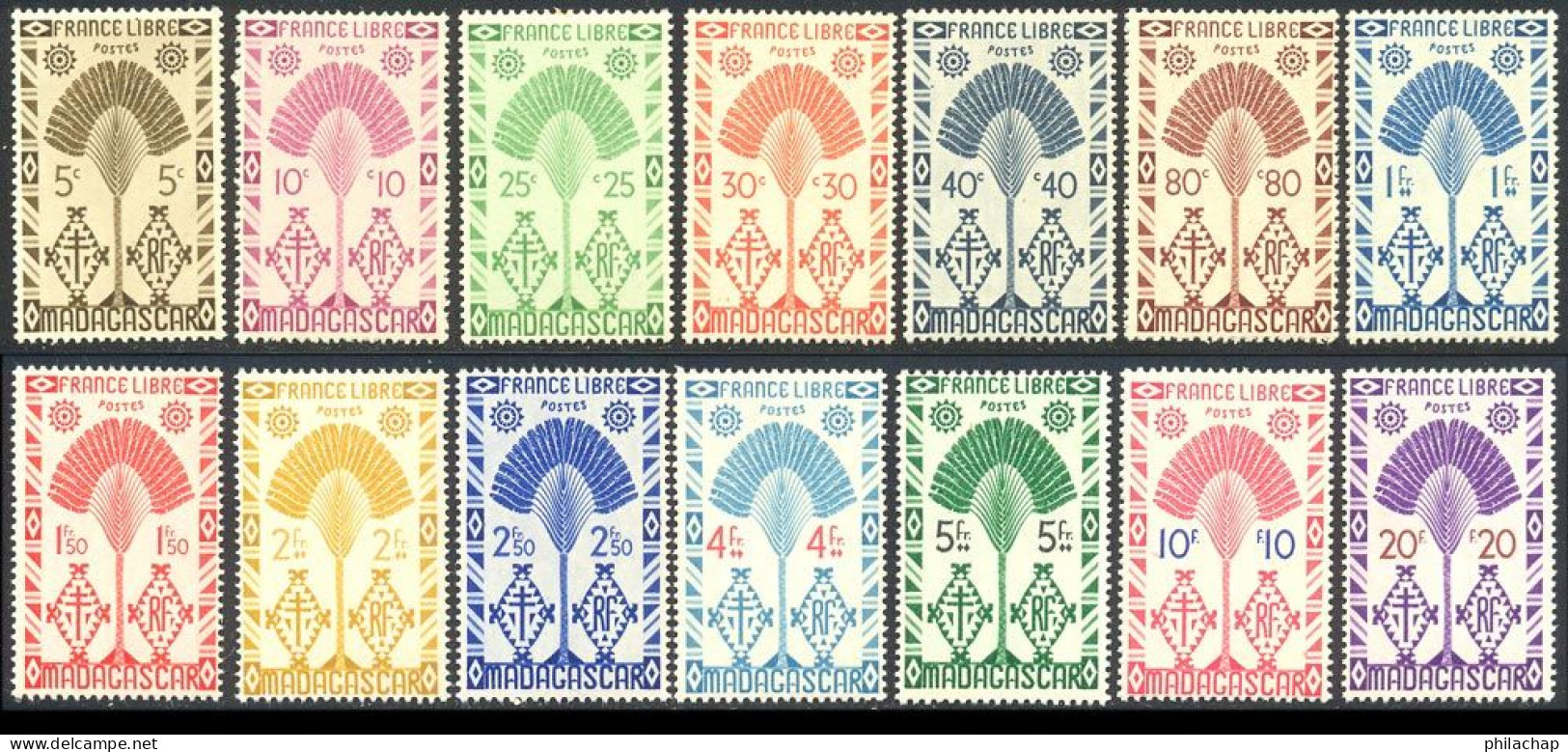 Madagascar 1943 Yvert 265 / 278 ** TB - Unused Stamps